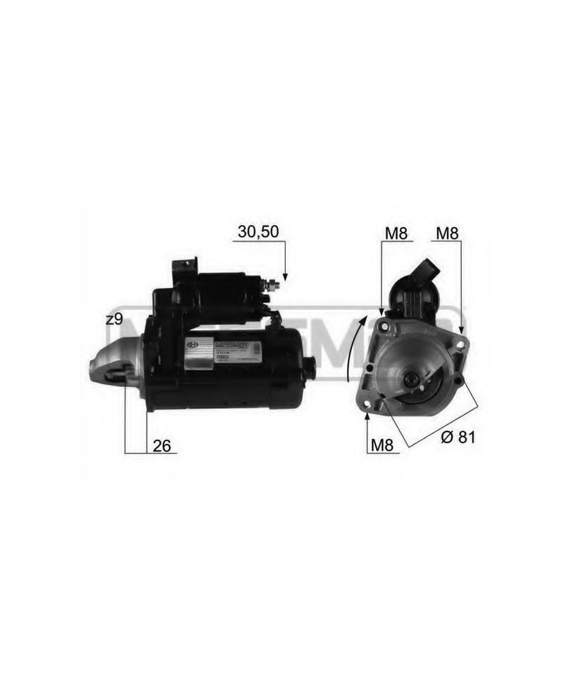 MOTORINO AVVIAMENTO 12V 2.3KW 9 DENTI