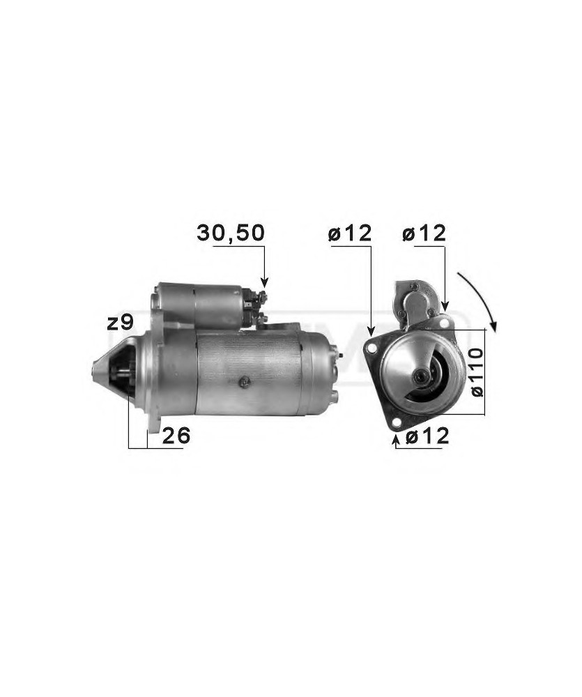 MOTORINO AVVIAMENTO 12V 3KW              500/600