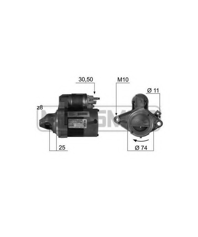 MOTORINO AVVIAMENTO 12V 1.0KW      AYGO  C1