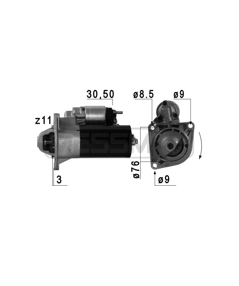 MOTORINO AVVIAMENTO 12V 1 7KW 11T    500X 1.6 D MUJET  GIULIETTA 1.6JTDM