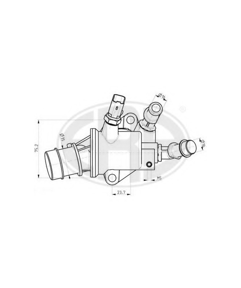 FLANGIA TERMOSTATO ALFA 159 1.9JTD       CROMA 1.9 MTJ