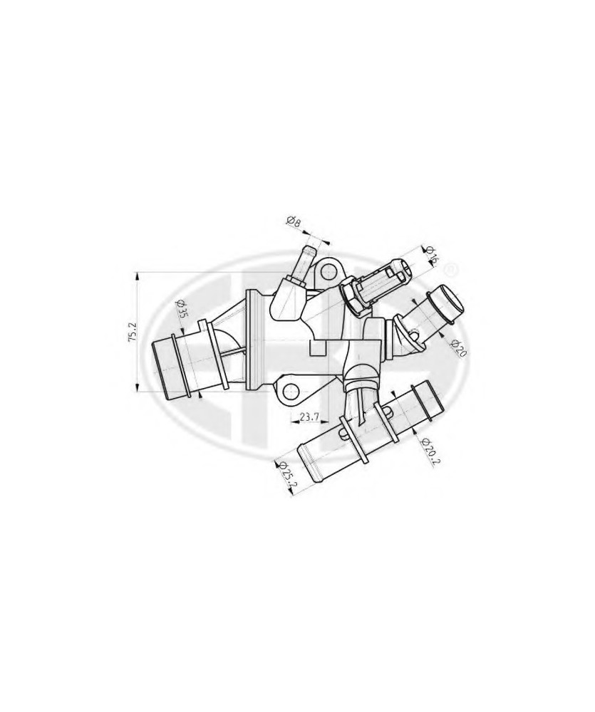 FLANGIA TERMOSTATO 147 BRAVO MUPLA    STILO 1.9JTD