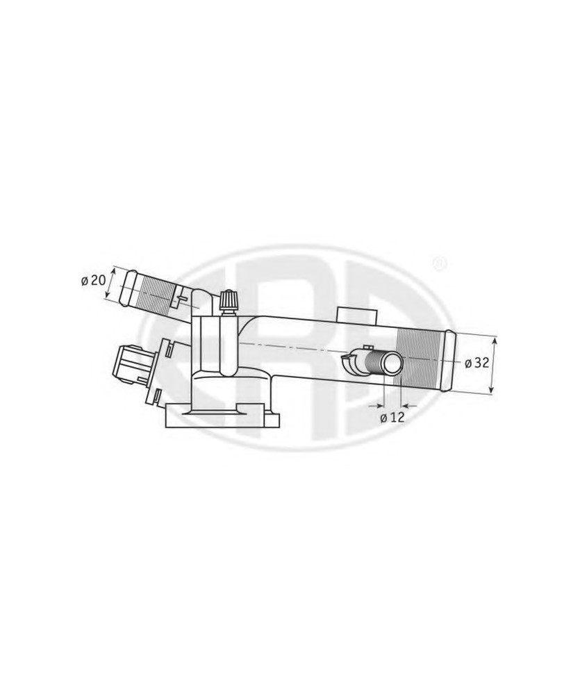 FLANGIA TERMOSTATO  CLIO II        KANGOO DIA LOGAN 1.5