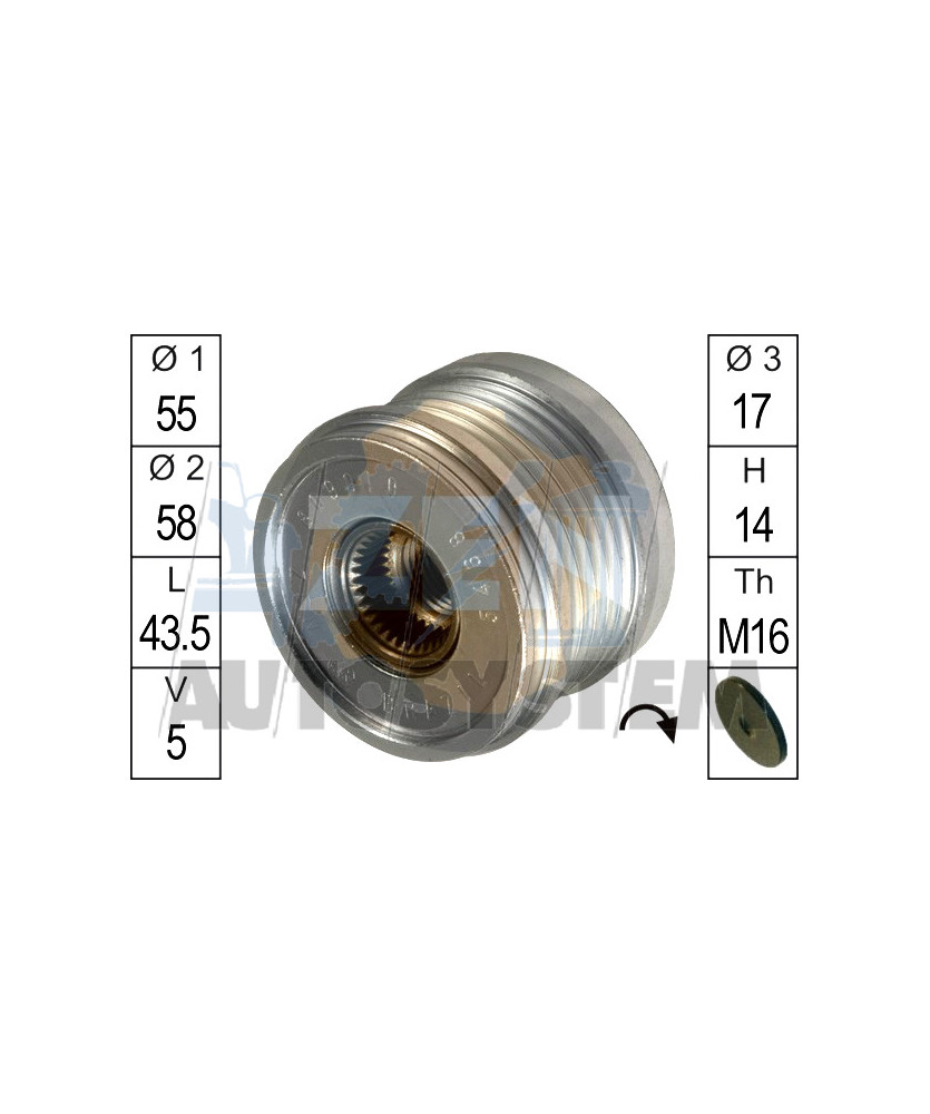 PULEGGIA ALTERNATORE REN.1 5DCI          DIA LOGAN SANDERO 1.5DCI