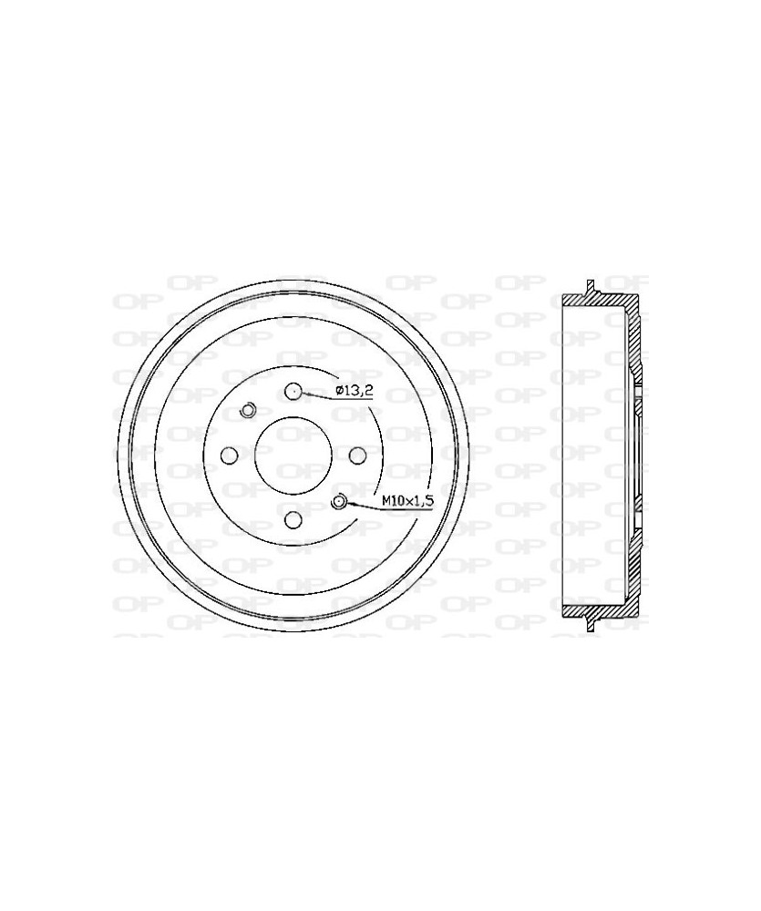 1PZ TAMBURO FRENO POSTERIORE  DOBLO  FIORINO/QUBO/IDEA/MUPLA-PSA NEMO/BIP