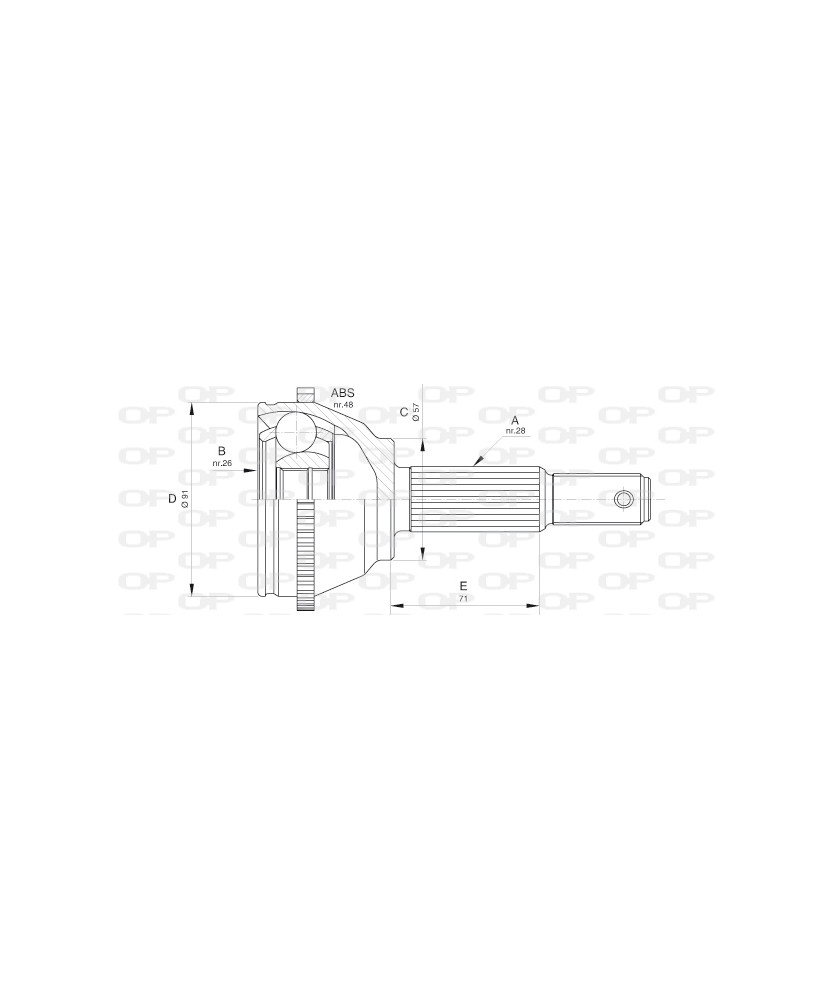 GIUNTO OMOCINETICO LATO RUOTA  W/ABS TRANSIT VII 2.0 DI