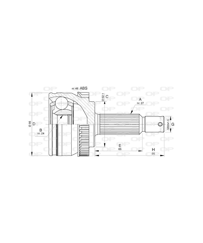 GIUNTO OMOCINETICO  SPORTAGE C/ABS