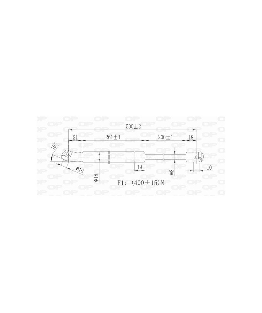 MOLLA A GAS POLO 10/01- 03/05 Cm 50 *