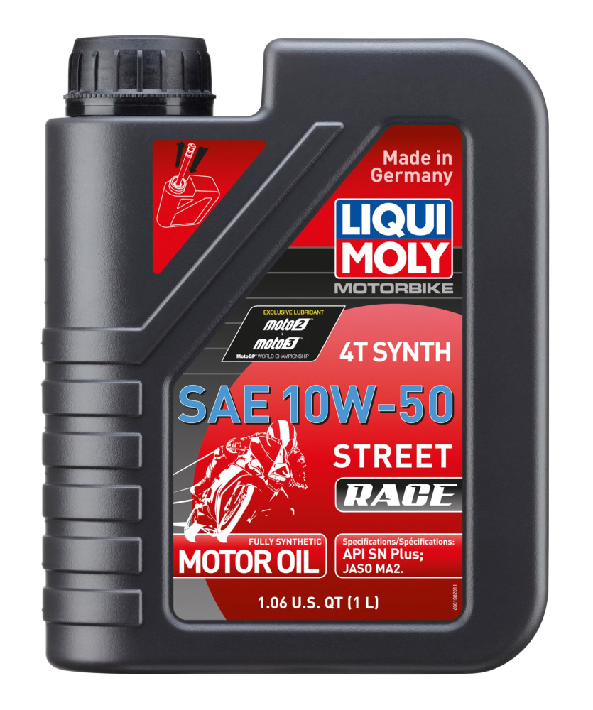 OLIO MOTO RACING SYNTH 4T 10W-50 1LT    STREET RACE API SN PLUS JASO MA2