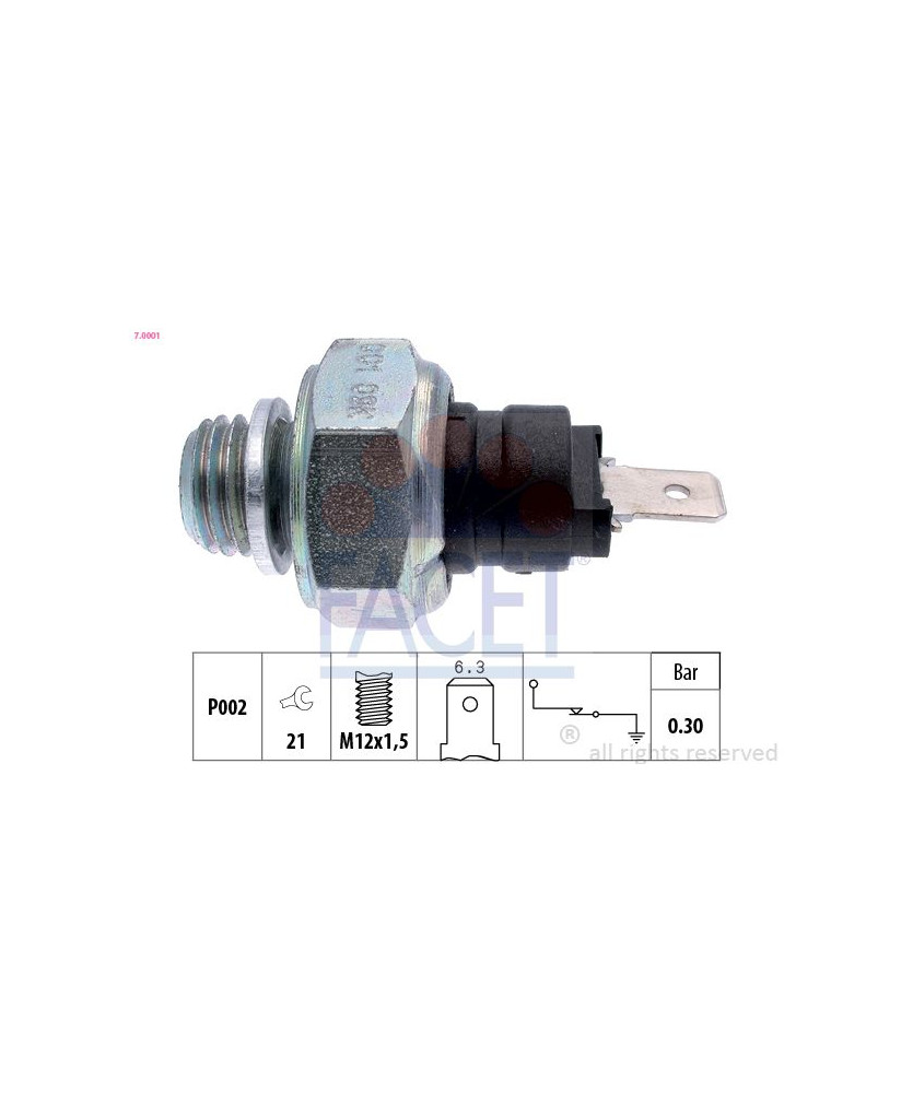 INTERRUTTORE A PRESSIONE OLIO 12X1.5     - PANDA/UNO- CLSSE G/V