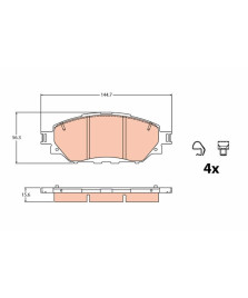 KIT PASTIGLIE FRENO HILUX 2.4 D