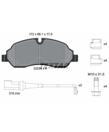 PASTIGLIE FRENO ANTERIORE TRANSIT 2.0/2.2 TDCi- TOURNEO 1.0/2.0/2.2 TDCi