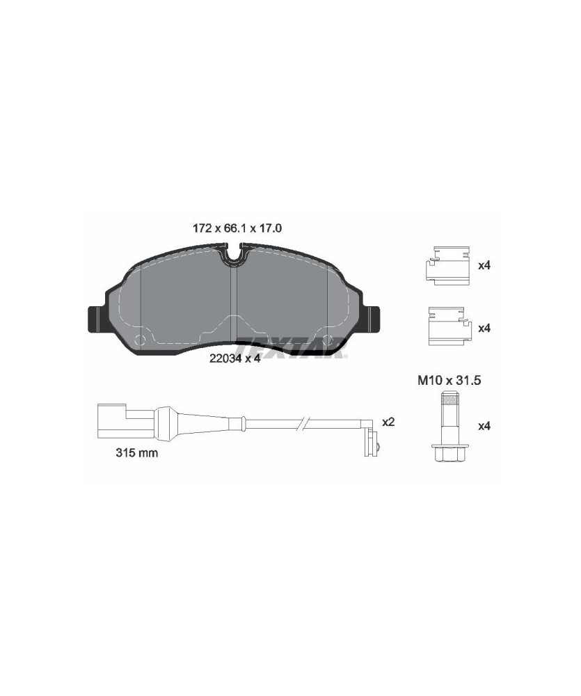 PASTIGLIE FRENO ANTERIORE TRANSIT 2.0/2.2 TDCi- TOURNEO 1.0/2.0/2.2 TDCi