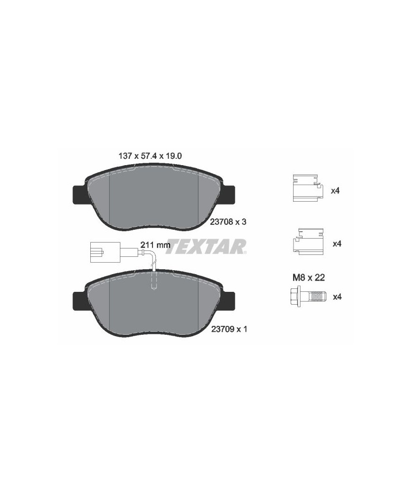 PASTIGLIE GRANDE PUNTO 1.9 D STILO 2001  ANTERIORE  CORSA D 1 7CDTI