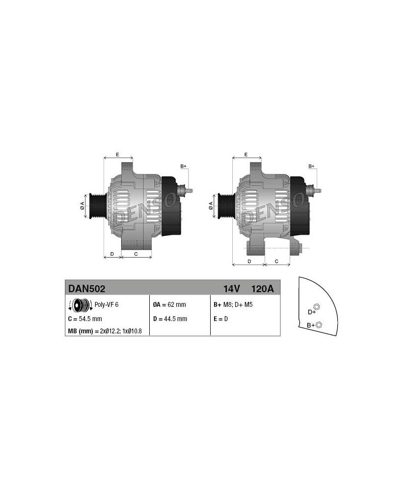 ALTERNATORE AR 145 / 146 / 147 / FI PUNT ORIGINALE JTD 120A